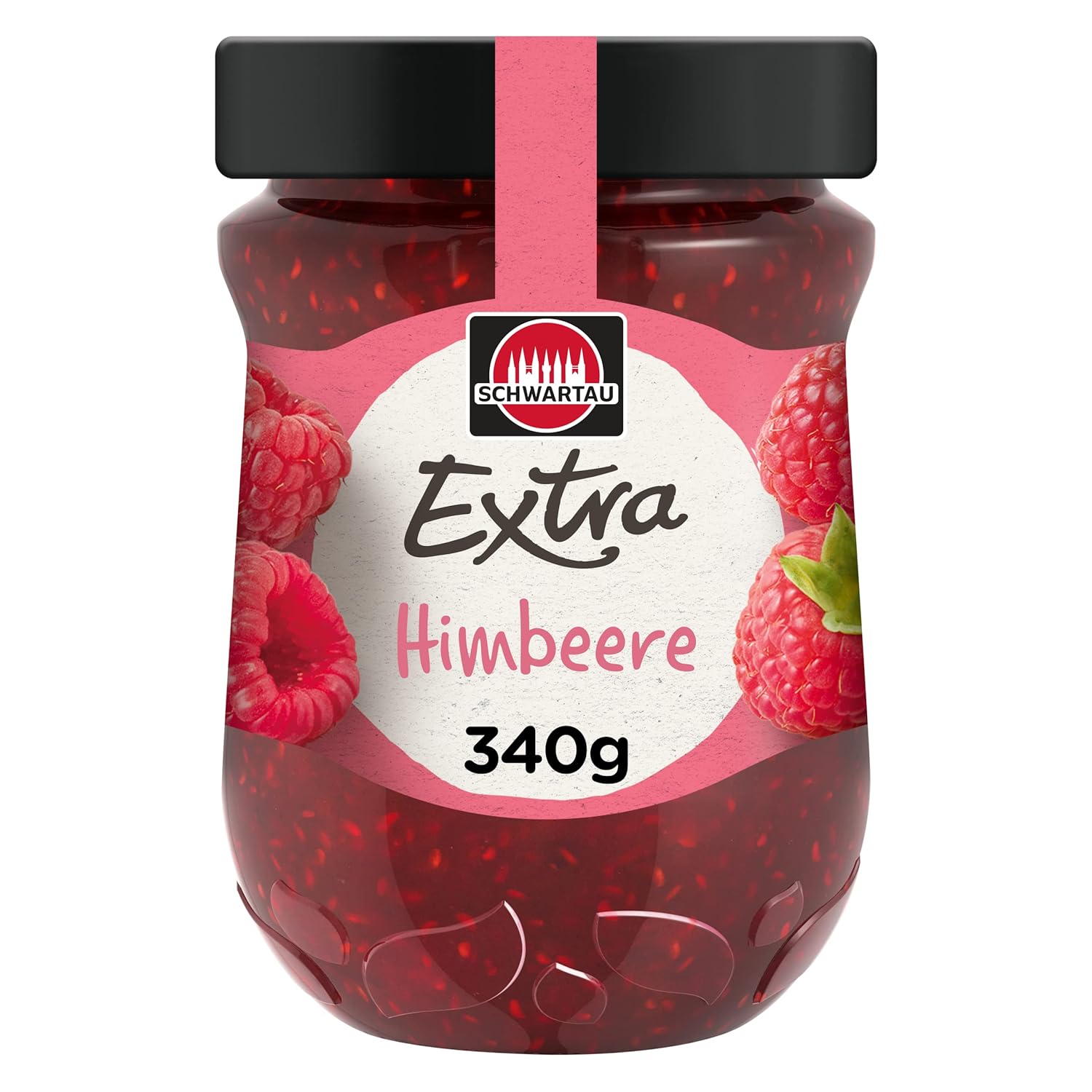 Schwartau Extra Raspberry, Jam, Pack of 8 (8 x 340 g Jar)