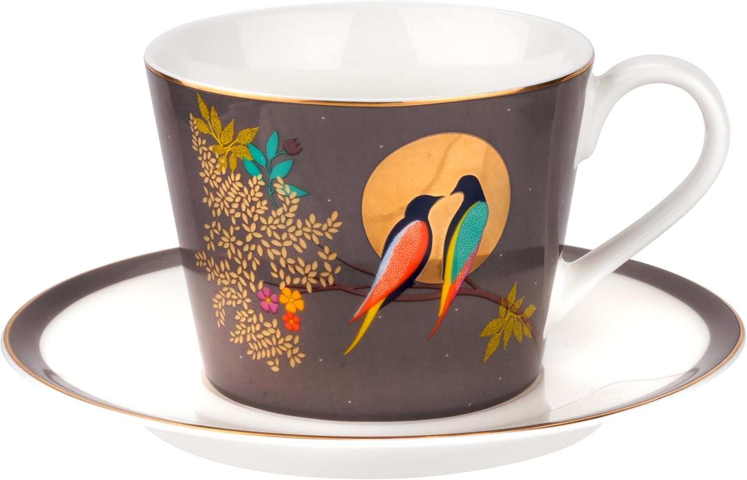 Sara Miller for Portmeirion Chelsea Cup and Saucer, Ceramic Grey, 230 x 185 x 95 cm