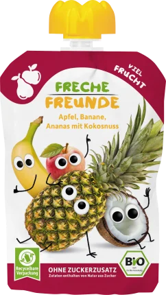 FRECHE FREUNDE Squeeze apple, banana, pineapple & coconut from 6 months, 100 g