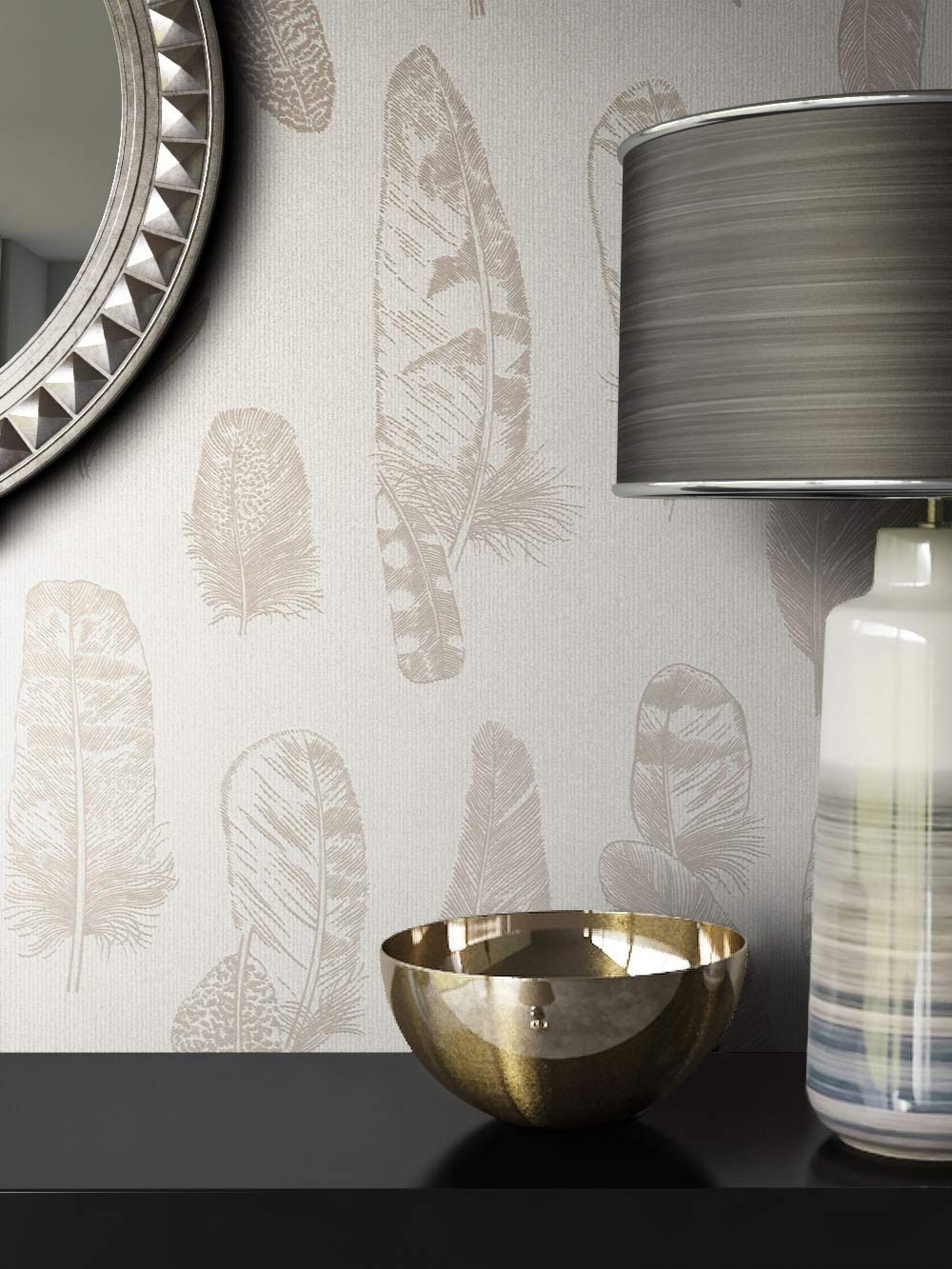 Newroom Design Newroom Wallpaper Beige Non-Woven Wallpaper Taupe Springs Trestle – Modern 