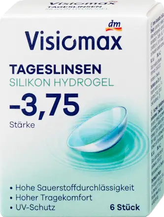 Visiomax Silicone hydrogel daily contact lenses, diopter -3.75, 6 units
