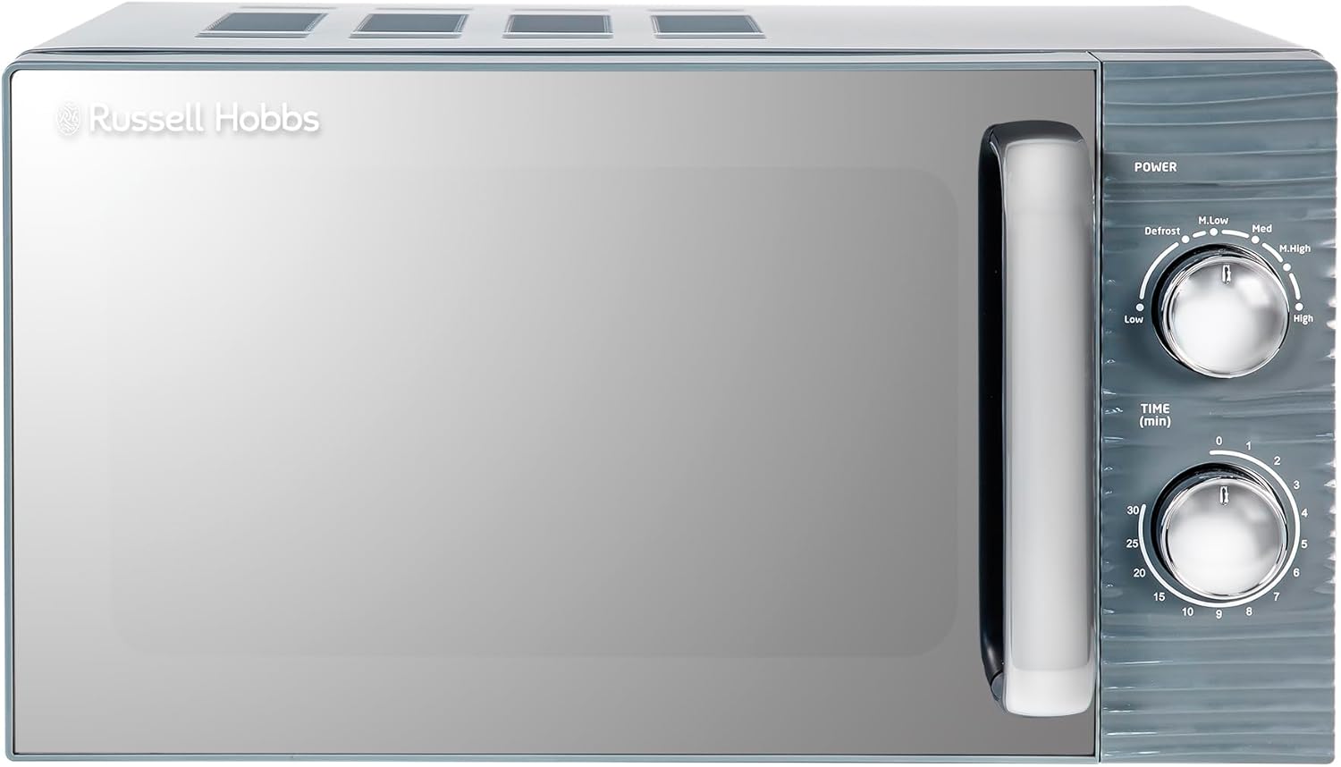 Russell Hobbs RHM1731G Inspire Solo Microwave 17 Litre 700W Grey with 5 Power Levels Timer Defrost Function Easy to Clean