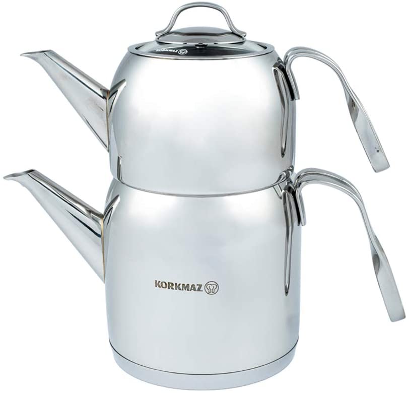 Korkmaz A 191 Steama Caydanlik Teapot Rustproof 18/10 Induction