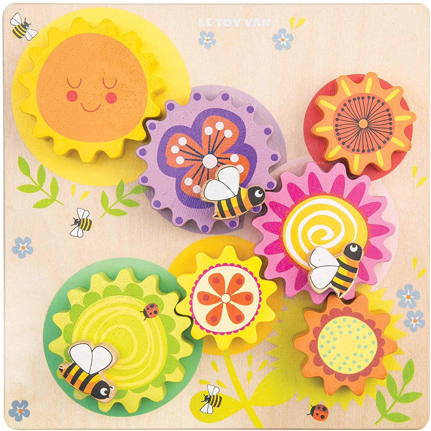 Le Toy Van Petilou Busy Bee Garden Learning Gear Cog Set