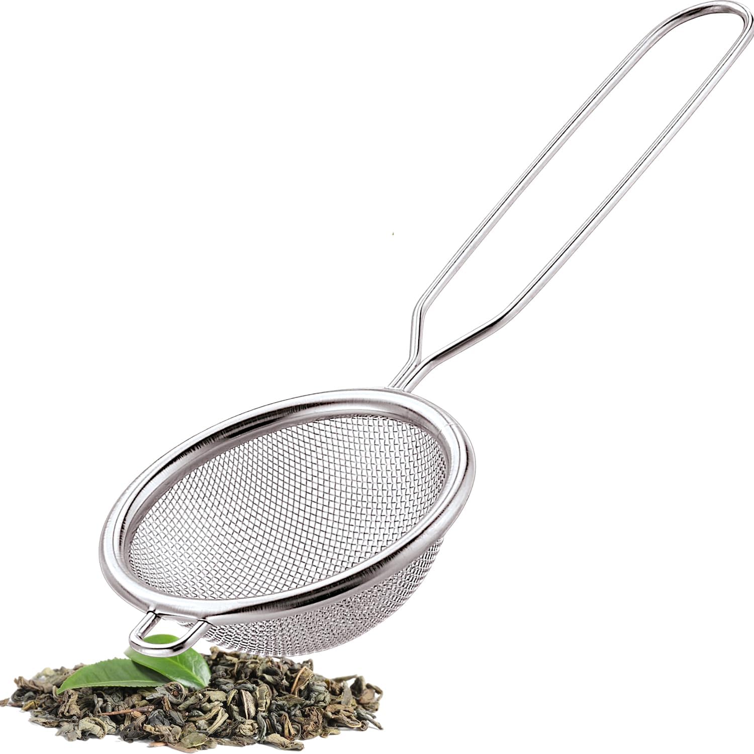 Stainless Steel Stem Strainer for Tea & Spices | Fine Mesh Strainer with Edge Support | Tea Strainer & Spice Strainer for Cup & Pot | Rustproof, Dishwasher Safe, Food Safe, Heat Resistant