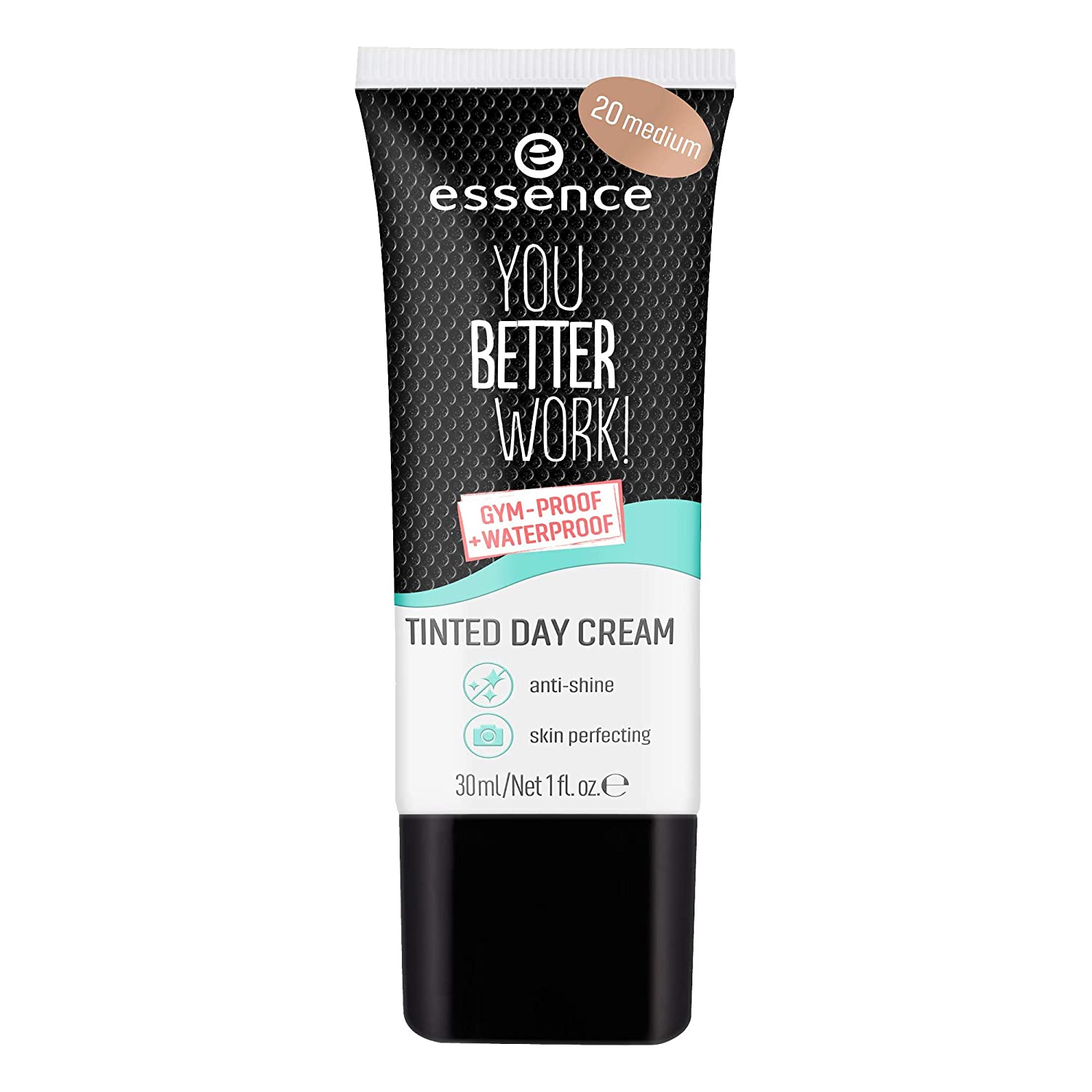 essence cosmetics essence You Better Work! Tinted Day Cream Make Up Foundation No. 20 Medium Nude Nourishing UVA Matte SPF 20 Natural Matte Vegan Oil Free with Sun Protection Factor with SPF (30 ml), ‎20