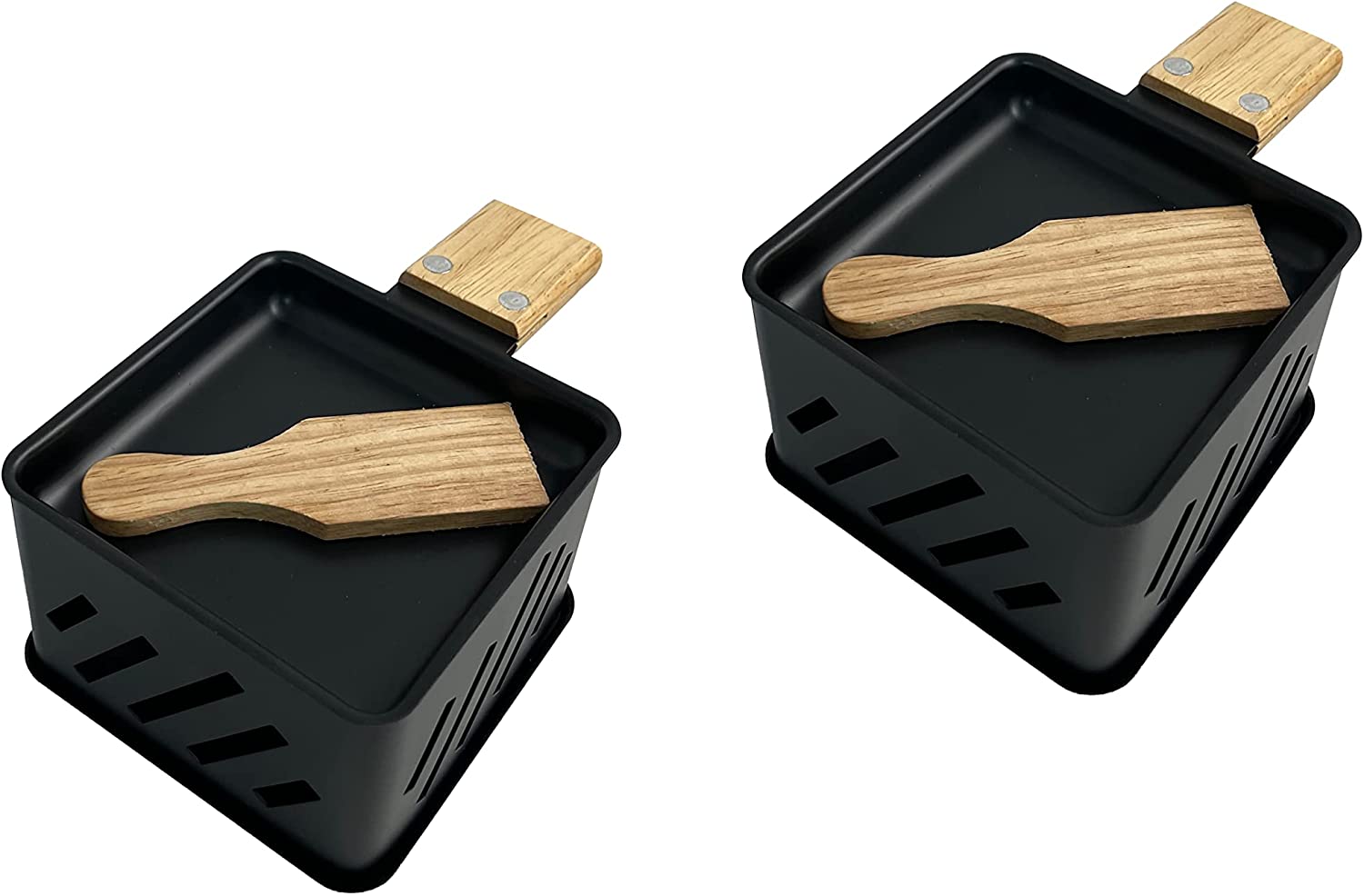 WEB2O Raclette with candle, 2 individual pans + 2 wooden spatulas