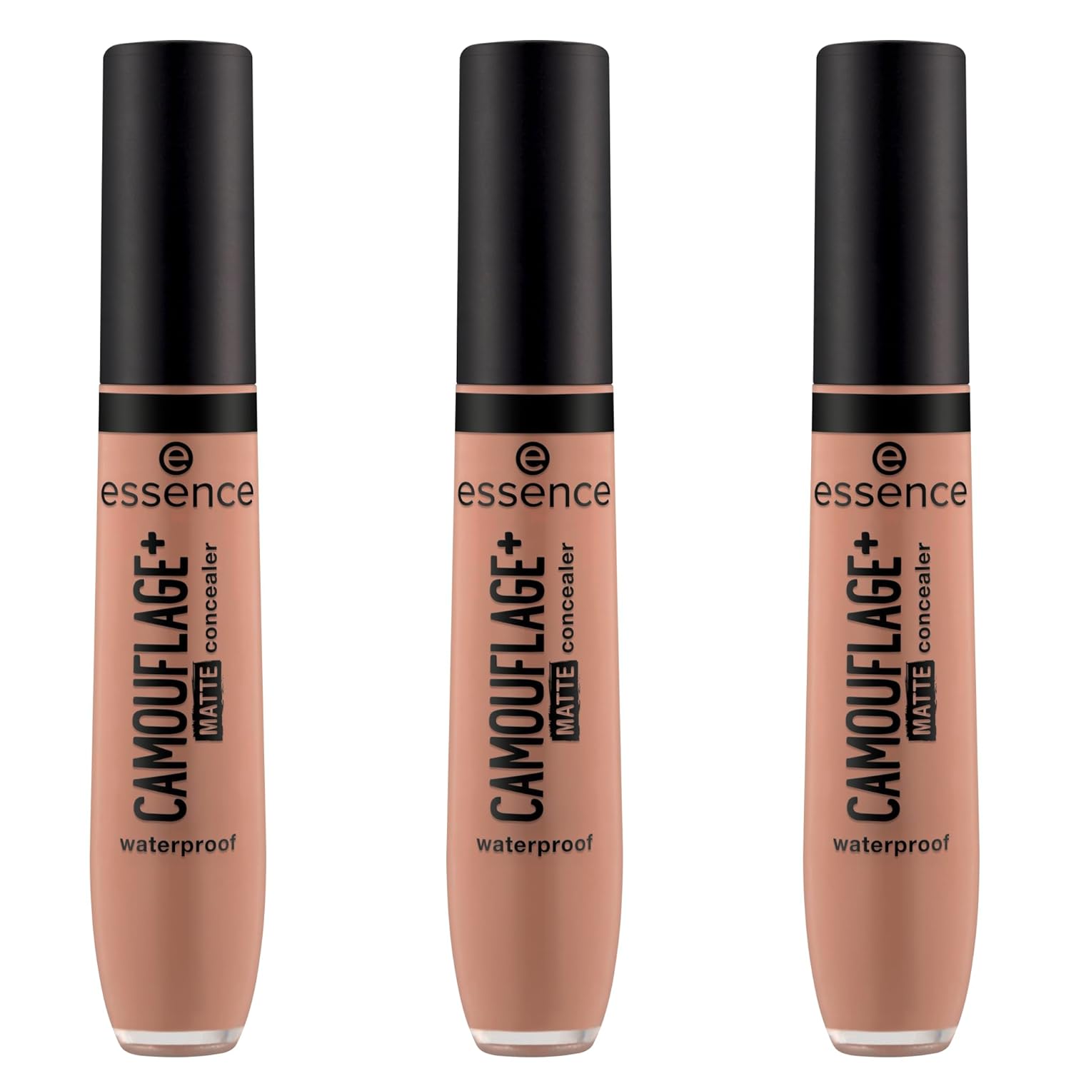 essence CAMOUFLAGE+ MATTE concealer, No. 130, Nude, long-lasting, mattifying, covering, matte, vegan, oil-free, paraben-free, microplastic-free, 3-pack (3 x 8 ml)