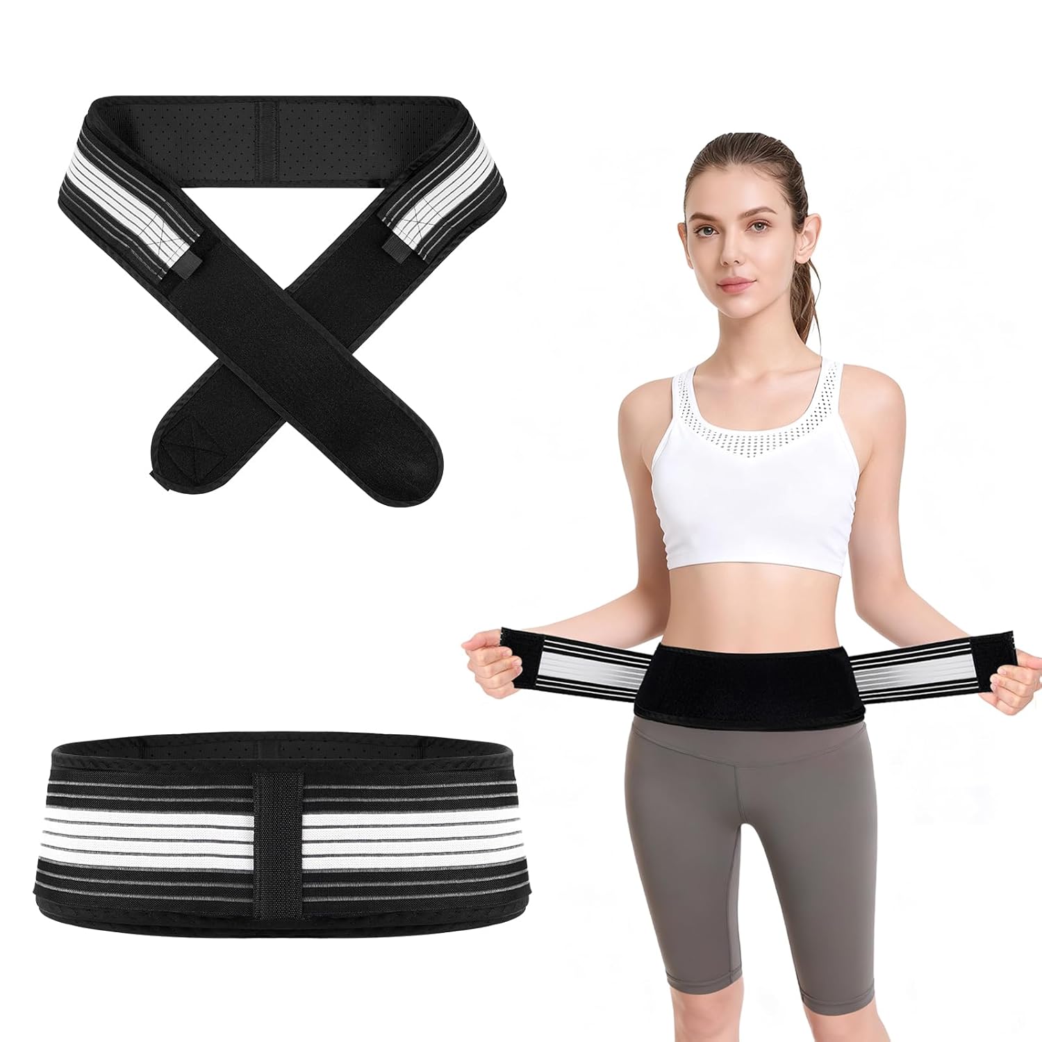 WinHoliLux Back Support Belt, Sciatica Belt, Back Support Belt, Pelvic Belt, Ortho Belt, Weightless, Non-Slip, Adjustable Relief, Pain for Waist and Pelvis (140 cm)