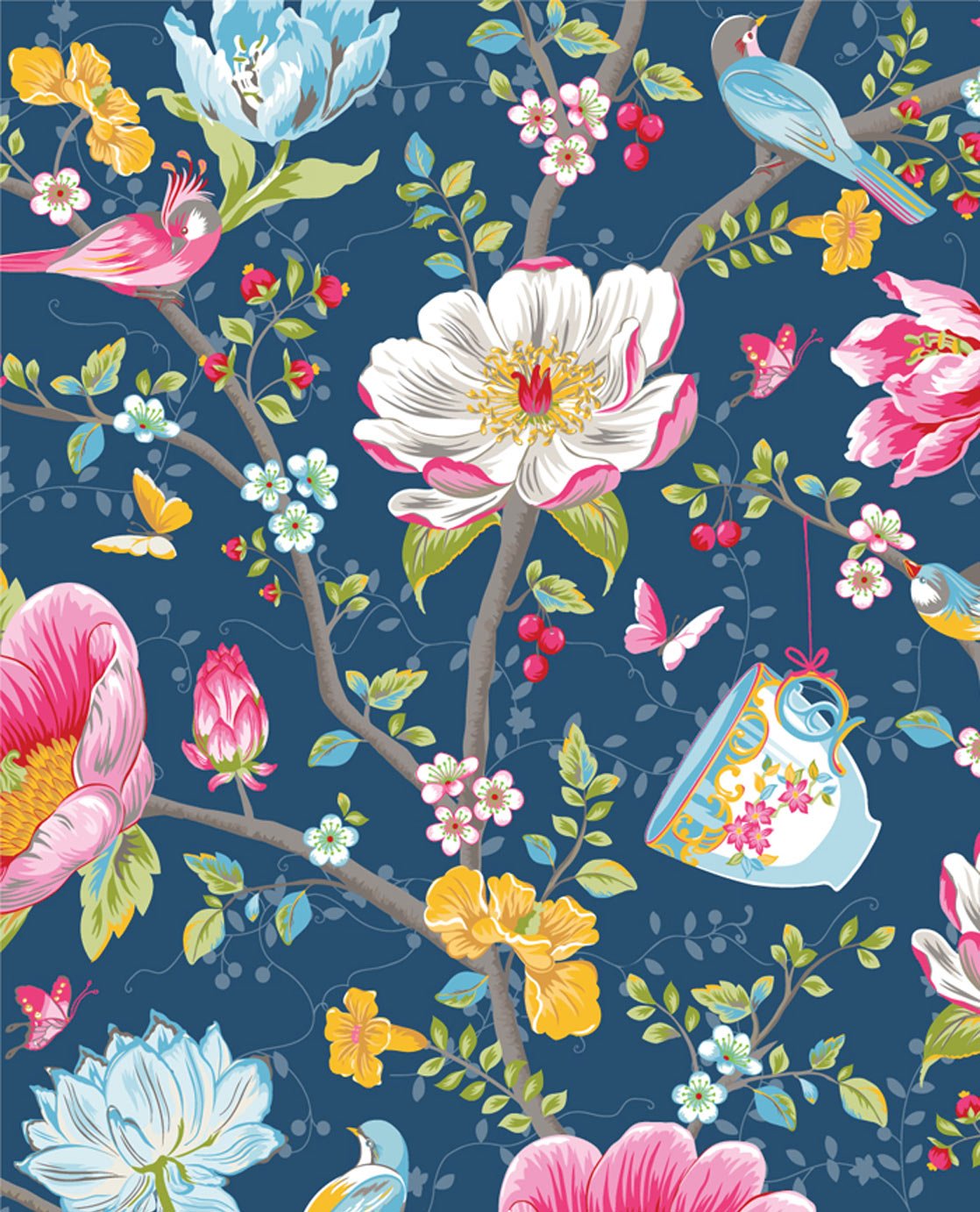 Eijffinger Pip Studio Wallpaper Chinese Garden Blue 341003