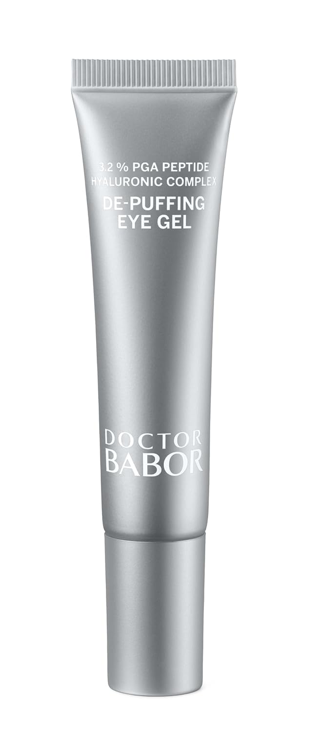 DOCTOR BABOR De-Puffing Eye Gel, Moisturizing Eye Cream, Cooling Gel Texture, Anti-Wrinkle, Radiant Eye Area, Eye Care with Multimolecular Hyaluronic Acid, Vegan Formula, 15 ml