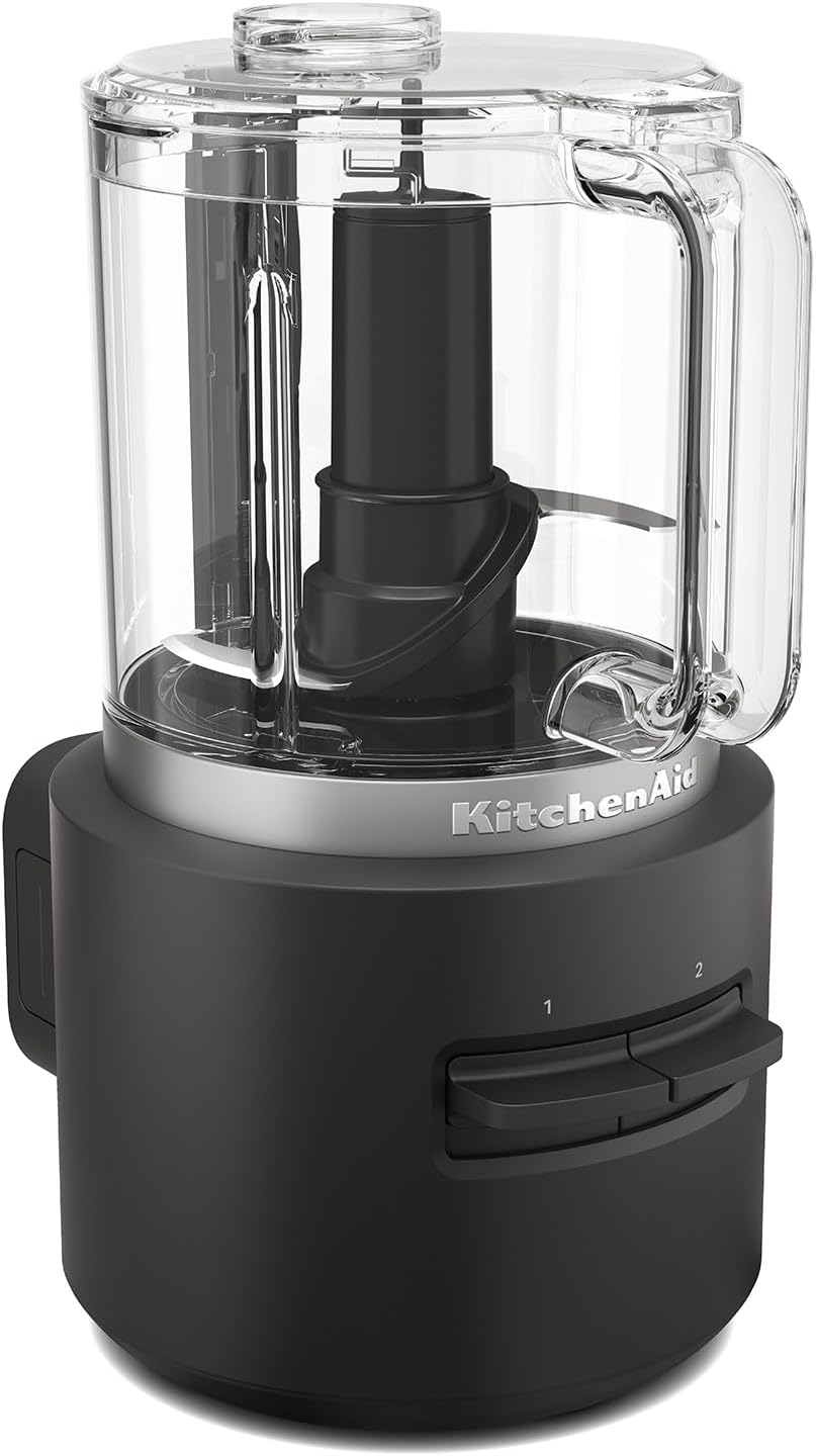 Kitchenaid Wireless Chopper - KitchenAid Go - Portable Food Processor for Processing Fruit, Vegetables, Raw Meat and Much More in Short Time - 1.18 L - With Battery - Black