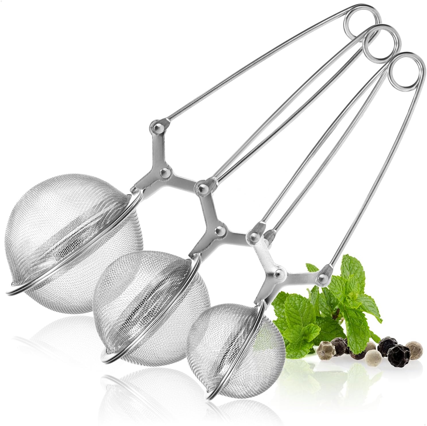 COM-FOUR® Tea Tongs in Various Sizes Stainless Steel Tea Infuser for Tea Lovers