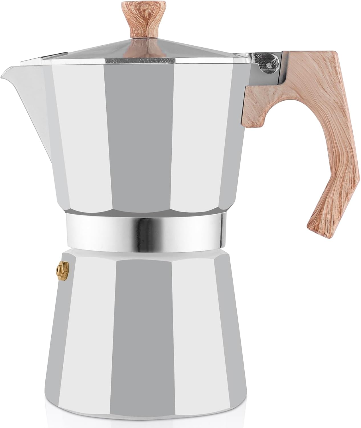 wedrink Aluminium Mocha Pot, 6 Cups Mocha Pot, for Gas Electric Hob, Classic Espresso Pot for Italian Coffee (300 ml, Silver)
