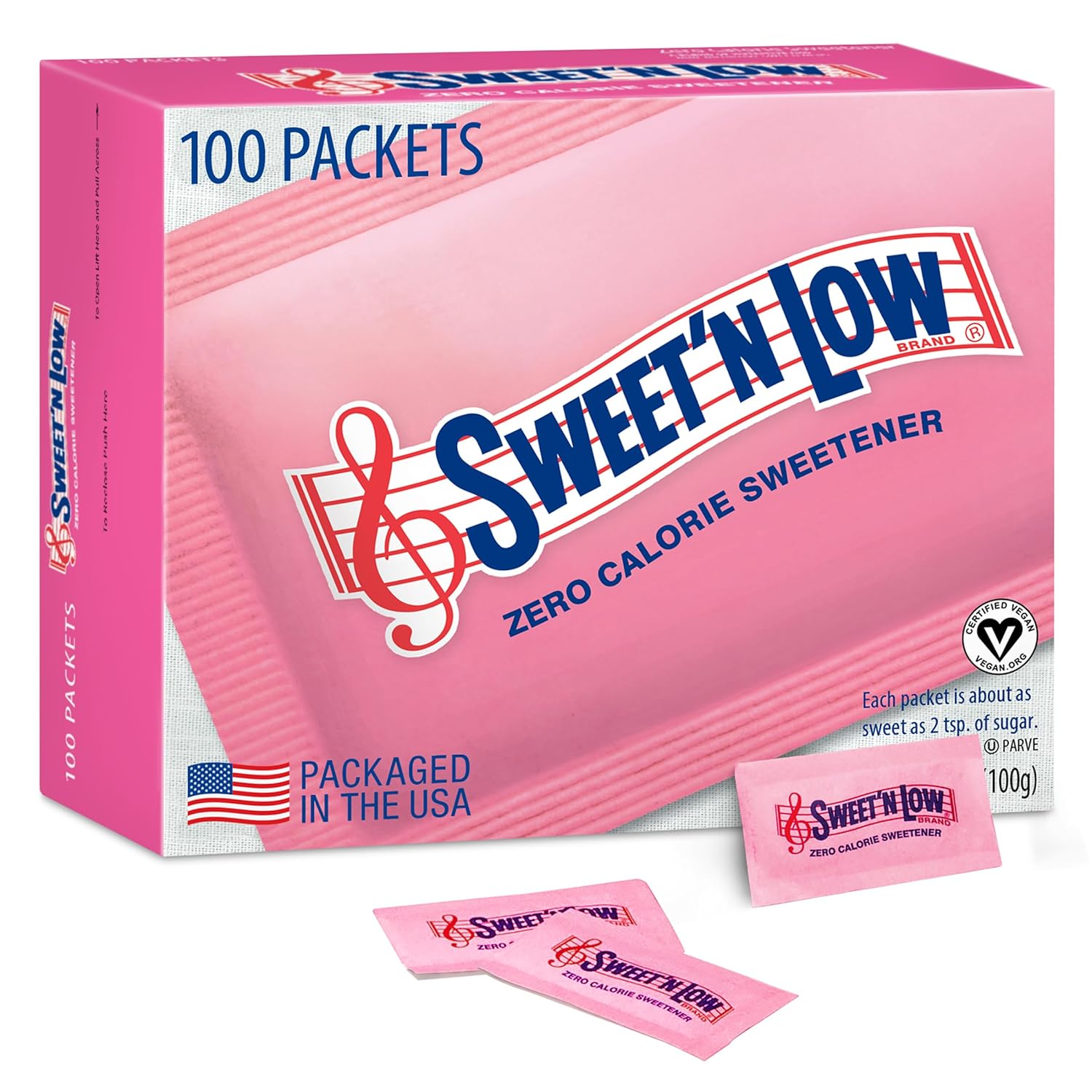 SWEET\'n LOW 100 packets of 0 calorie sweetener - Zero Calorie Sweetener from the USA