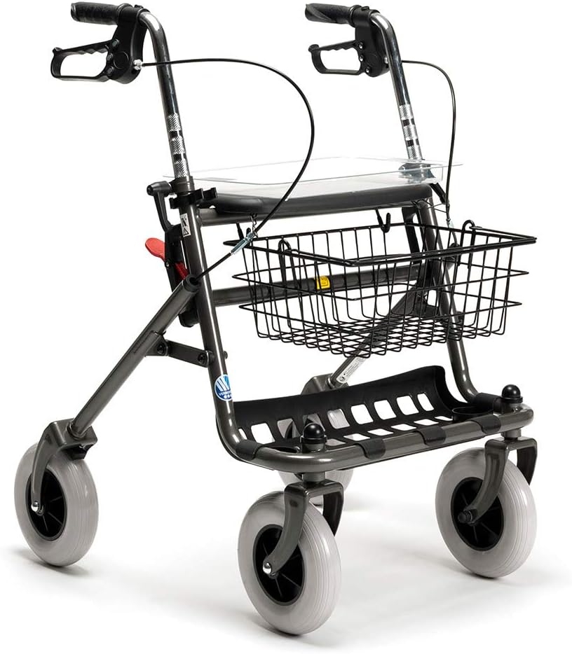 FabaCare 286i Standard Rollator with Basket and Tray, Carbon Grey
