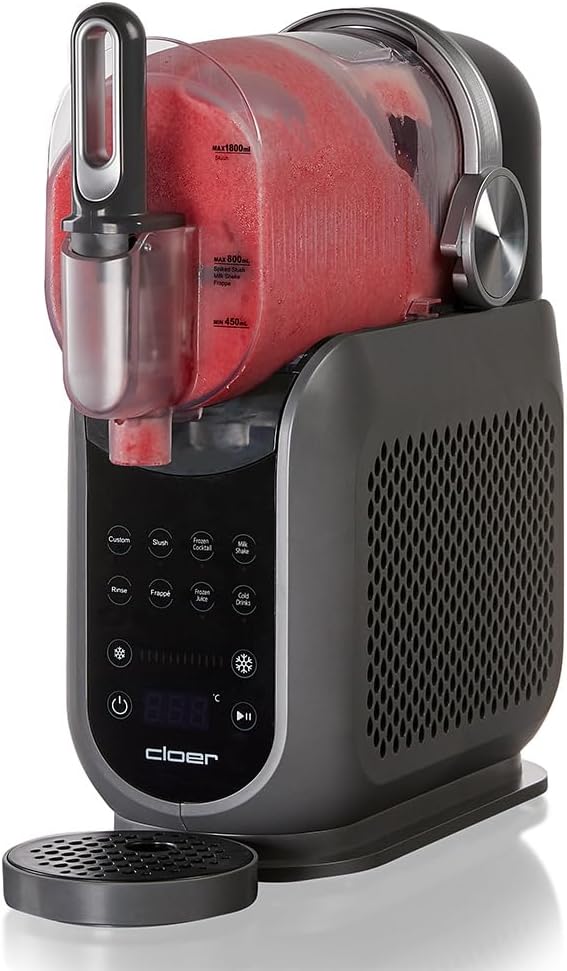 Cloer 9960 Slush Ice Cream Machine for up to 2.5 Liters, 6 Settings, Slush Ice, Frozen Cocktail, Milkshake, Frappé, Frozen Juice, Cold Drinks, Individually Adjustable, Easy Cleaning, Up to 12 Hours