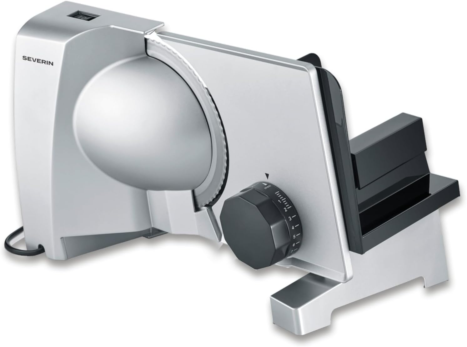 Severin AS 3917 All-Slicer for Bread or Cold Cuts, Bread Slicer with Continuously Adjustable Cutting Thickness, 0-23 mm, German Quality, Slicer with Metal Housing, 130 W, Grey