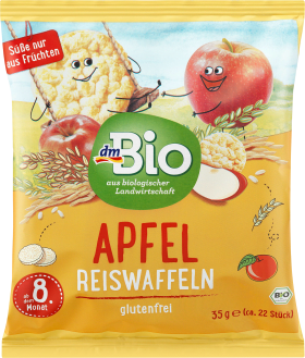dmBio Babysnack rice waffles apple, from the 8th month, 35 g