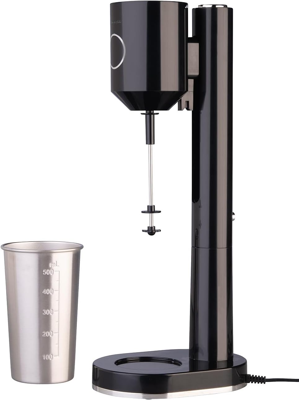 Rosenstein & Söhne Electric Drink Mixer with Stainless Steel Cup 500ml 2 Stages 100W
