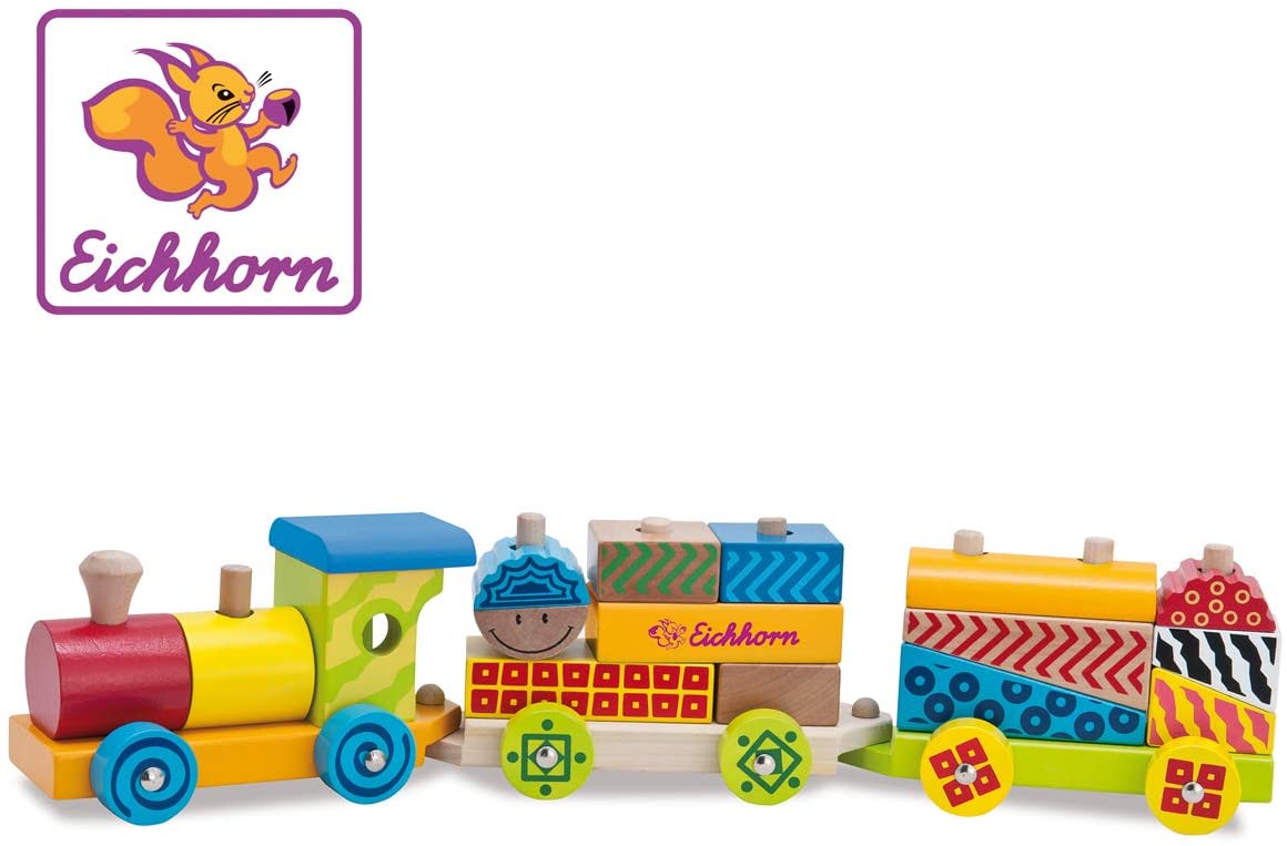 Eichhorn 100002223 Small Train With 15 Building Blocks 18 Pieces 41 Cm Long