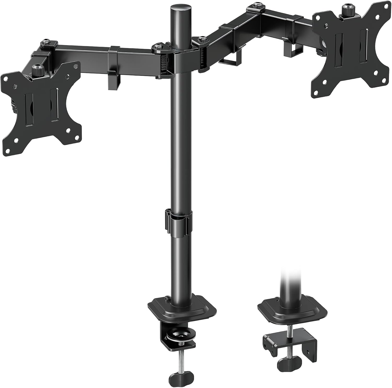 MOUNTUP Store MOUNTUP Monitor Mount for 2 Monitors 13-32 Inch Flat & Curved Screens, Dual Arm Monitor Mount, Height Adjustable, Tiltable, Swivel and Rotatable, 8 kg per arm, VESA 75/100mm, EU0002