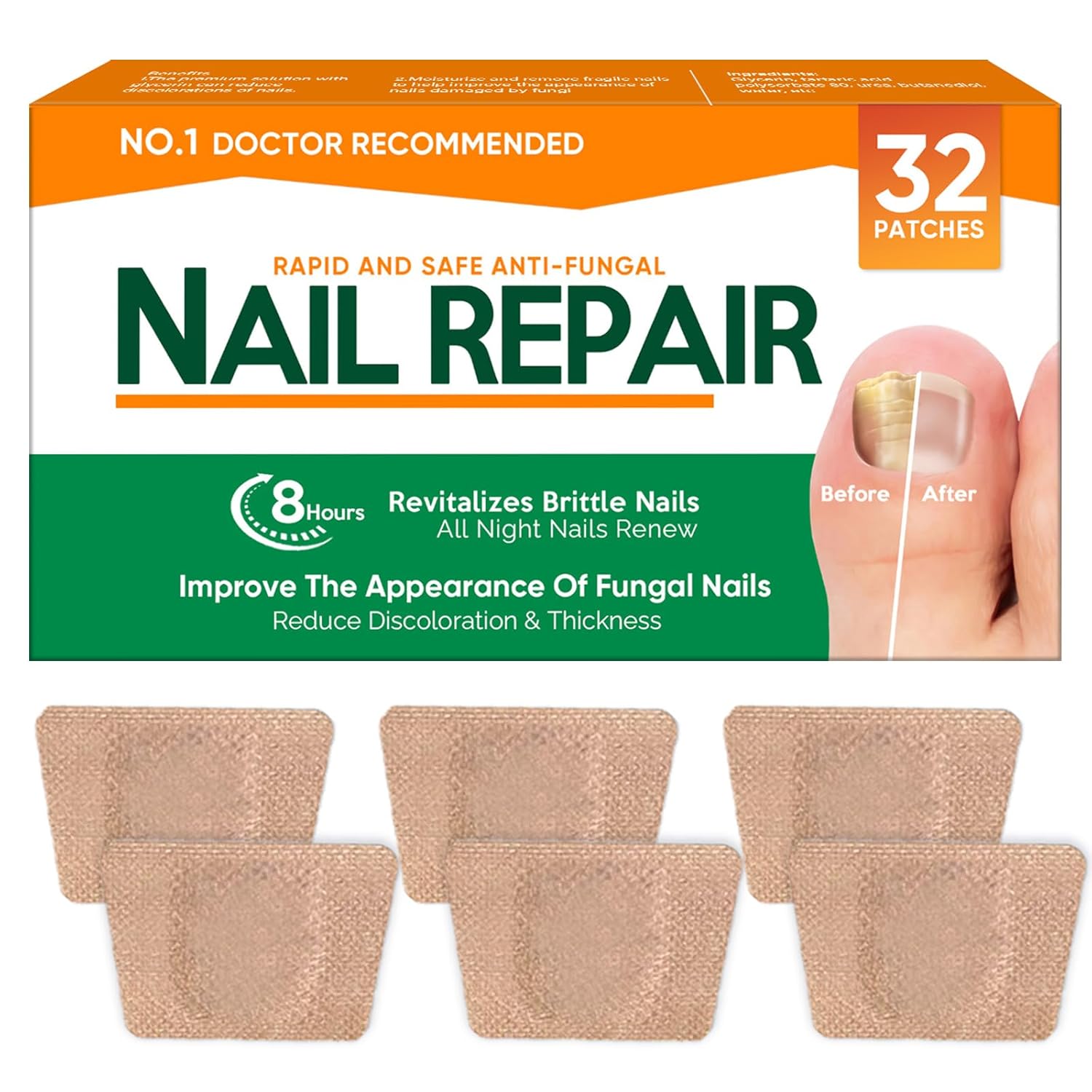 Indimization Micosi Toenails 32 Plasters for Mushroom Nail Repair, Nourish and Moisturize Toenail Repair
