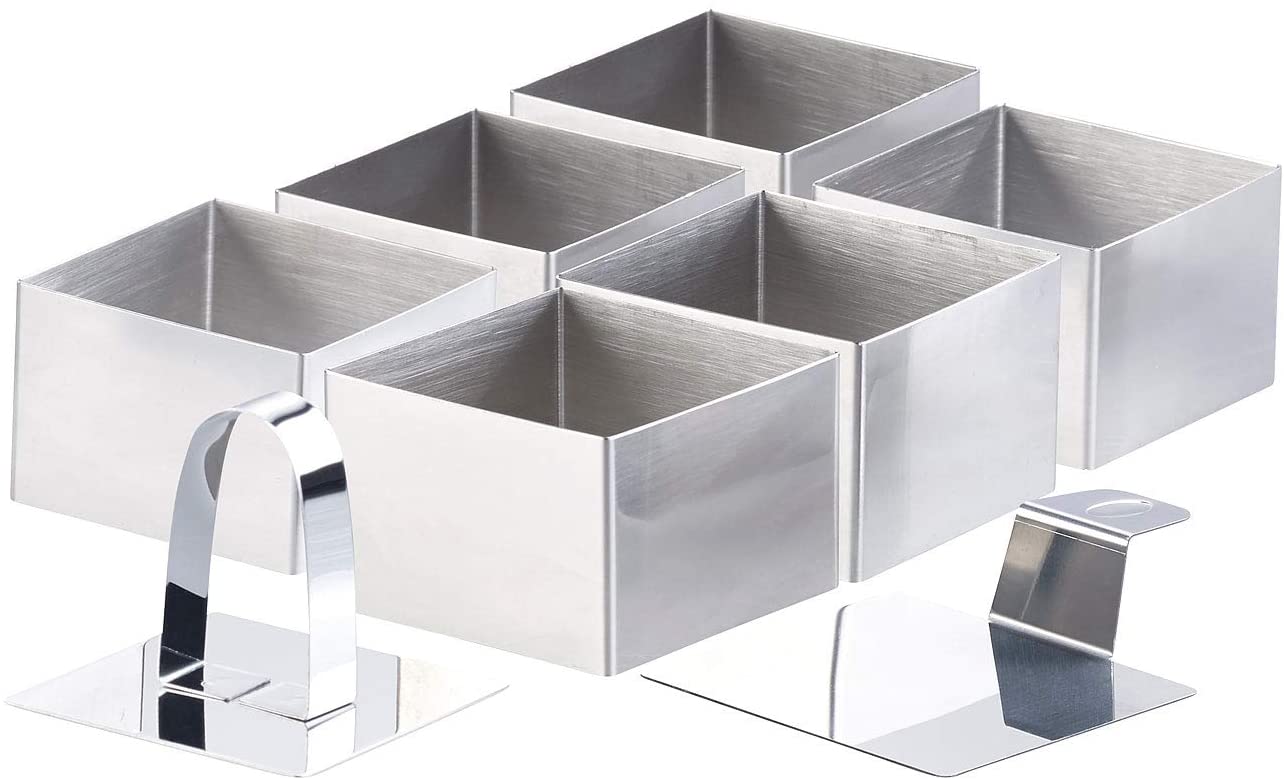 Rosenstein & Söhne Baking Frames: 6 Dessert / Food Rings 7.5 X 7.5 X 5 Cm, 