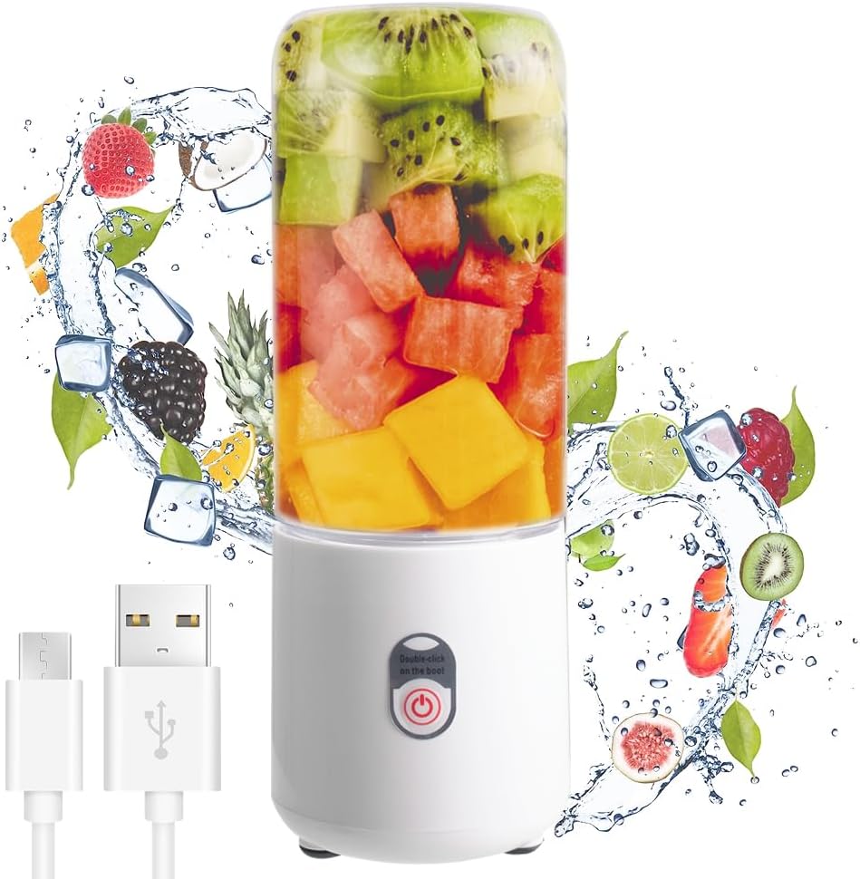 EBKCQ 500 ml Portable Smoothie Mixer, Mixeur Rechargeable USB Portable Blender, Mini Mixer for Smoothie, BPA-Free, Smoothie Mixer Maker for Travel, Car, Gym, Personal Baby Food
