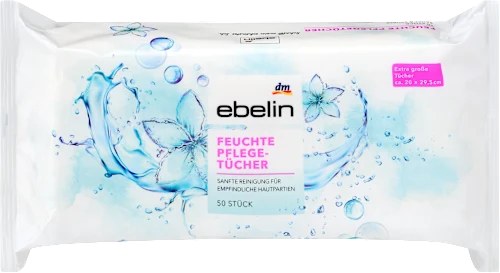 ebelin Moist cleansing wipes, 50 count