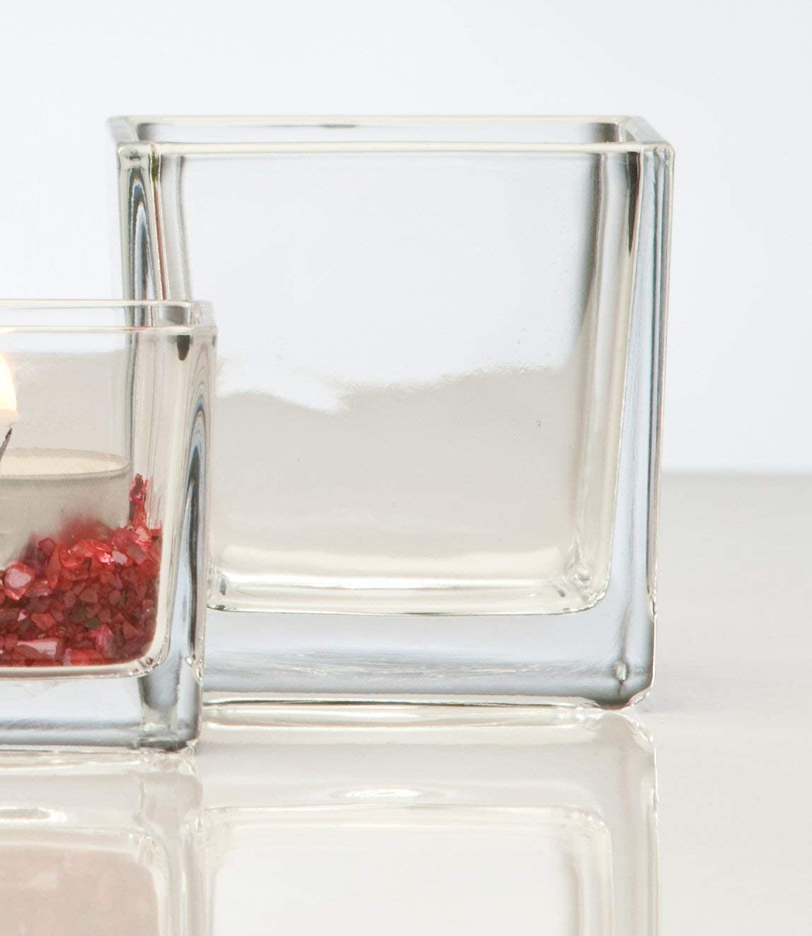 Glass vase Cube rectangular 8 cm Ø 8,0 x 8,0 cm clear by Sandra Rich