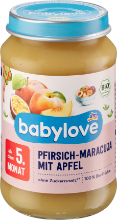 babylove Fruits peach passion fruit in apple from the 5th month, 190 g