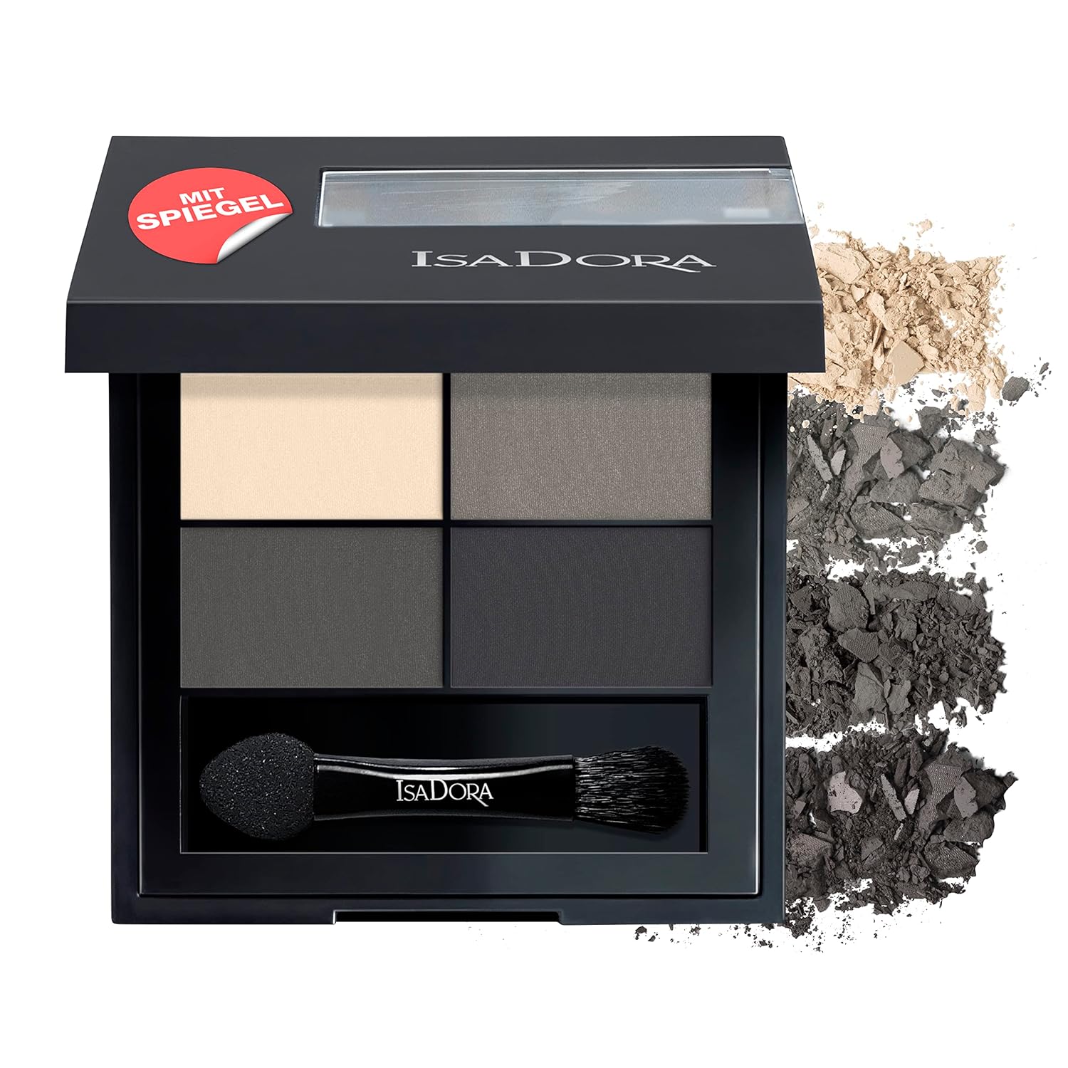 IsaDora Quartet Eyeshadow Palette - Eyeshadow Palette for Flawless Eye Make-Up - Vegan - Stunning Make Up Set with Four Eye Shadows - Smokey Eyes