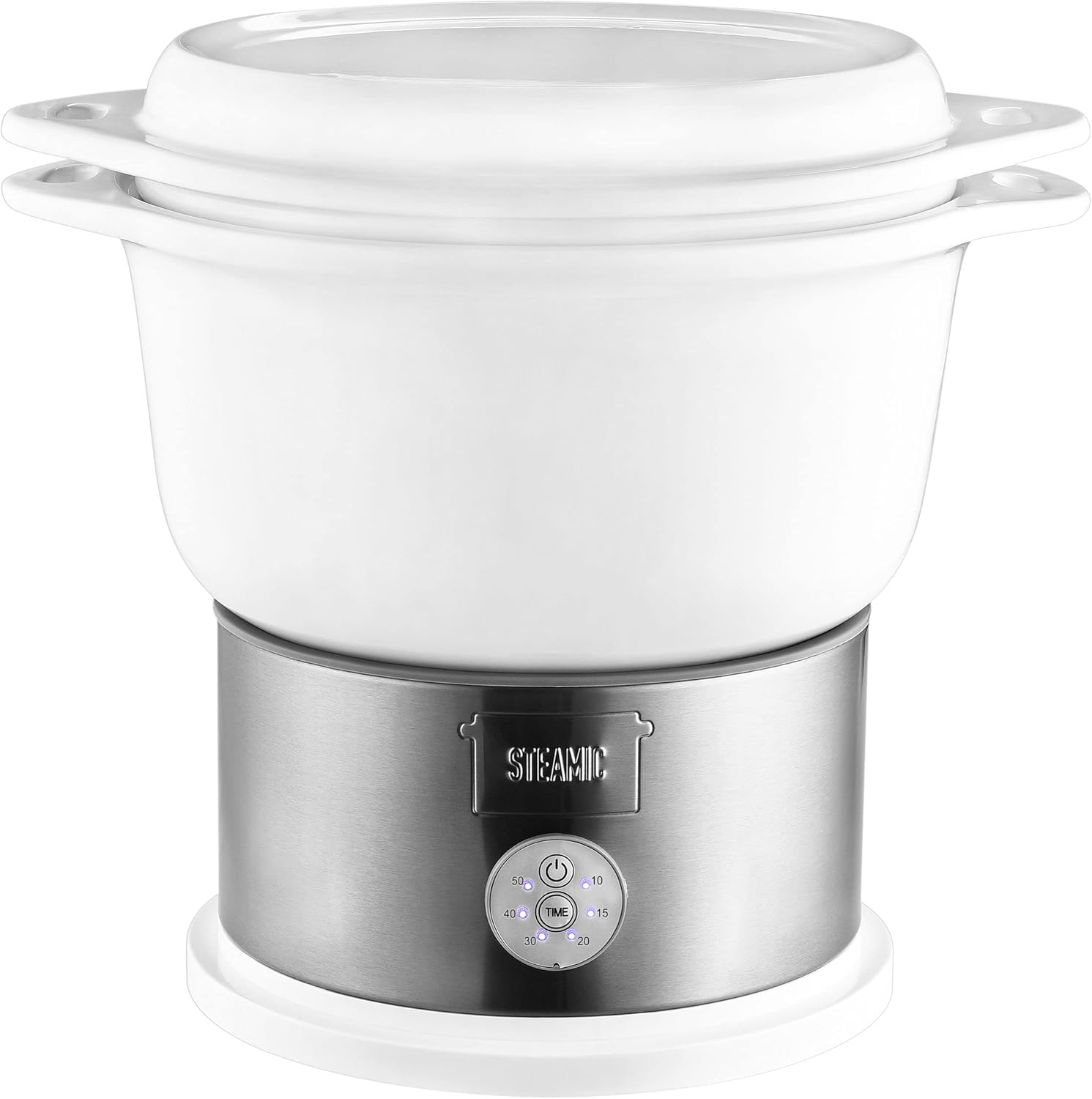 Team Kalorik Electric Ceramic Steamer, 4.5 L Capacity, 700 W, BPA-free, White/Silver, TKG DG 1002