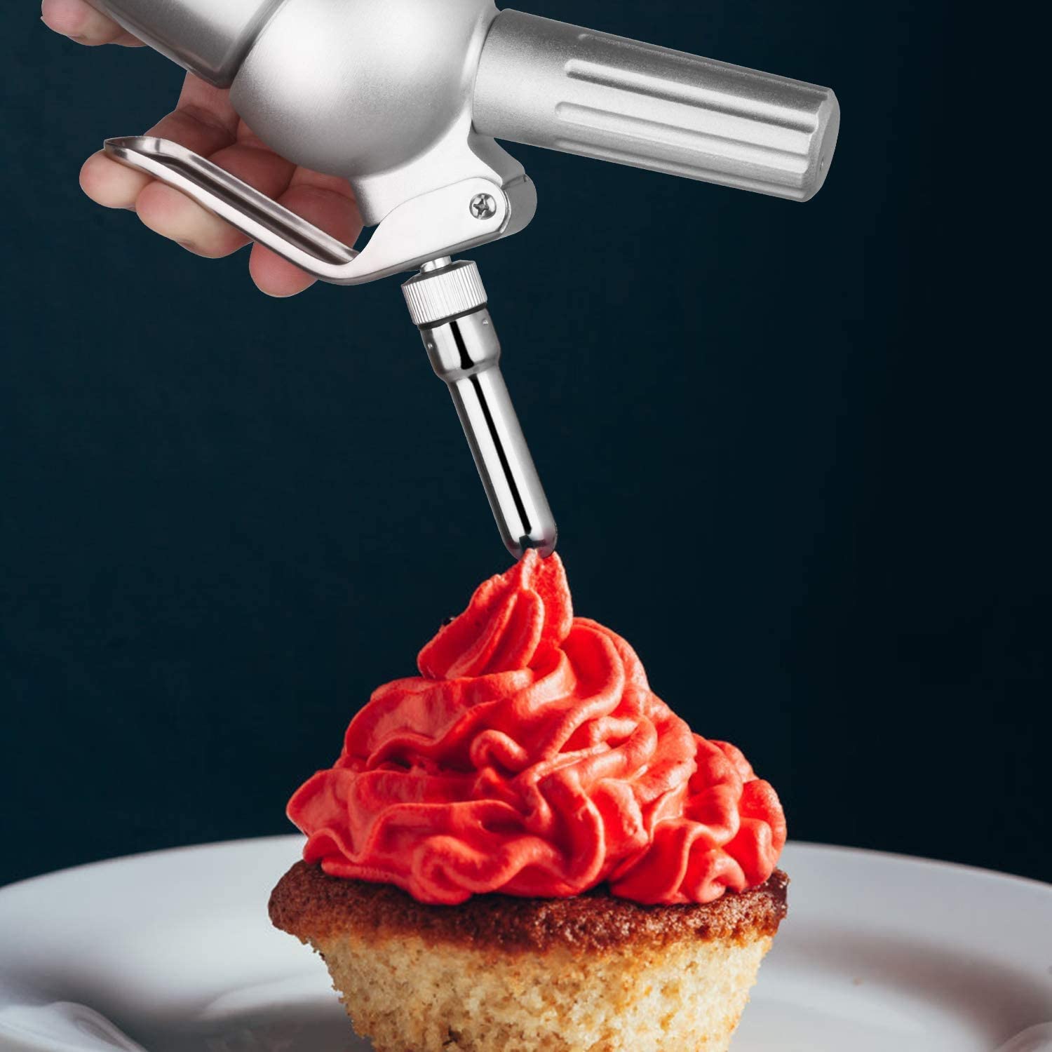 Upstartech 500 ml Whipped Cream Dispenser with Aluminium Body and 3 Stainless Steel Nozzles