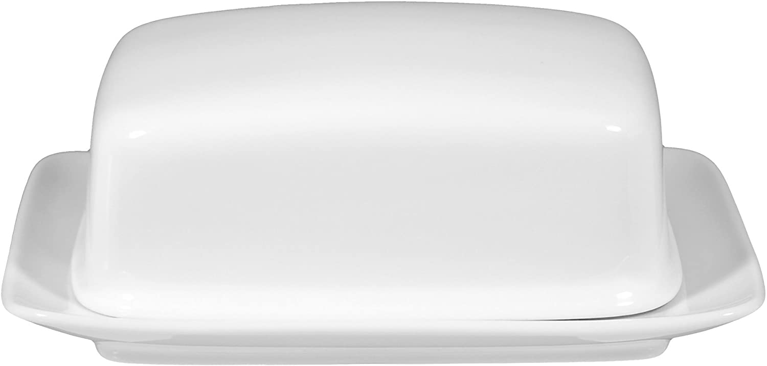 butter dish/cover compact weiss uni 00007 by Seltmann Weiden