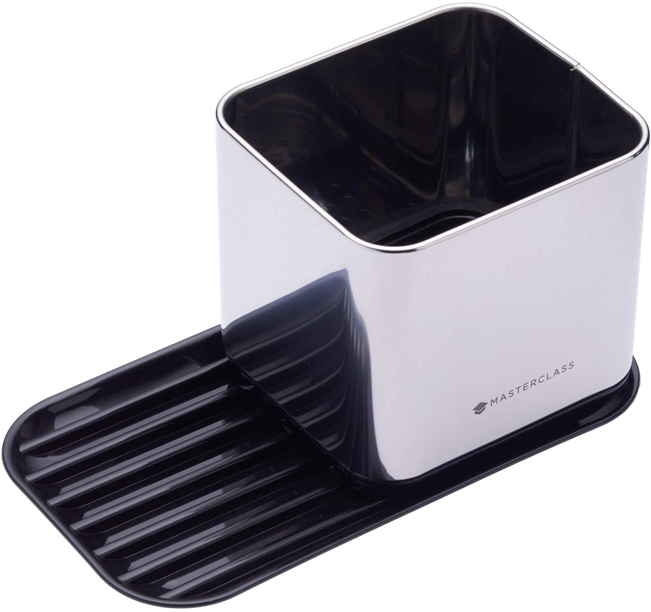 masterclass SINK MANAGEMENT Sink Shelf with Sponge Holder and Brush Holder, Silver/Black, 20 x 11 x 11 cm