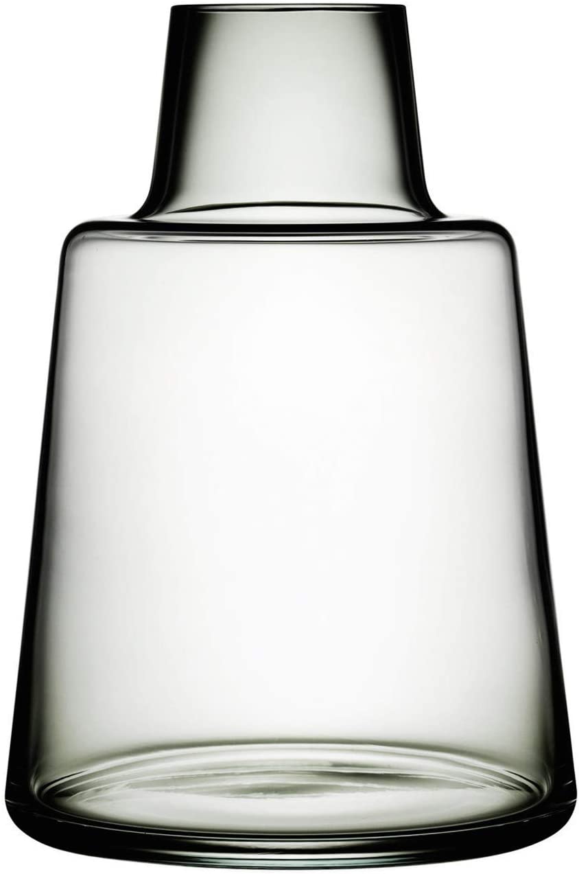 Holmegaard 4340844 – Flora Short Neck Vase, Glass Vase, H: 12 cm, Smoke
