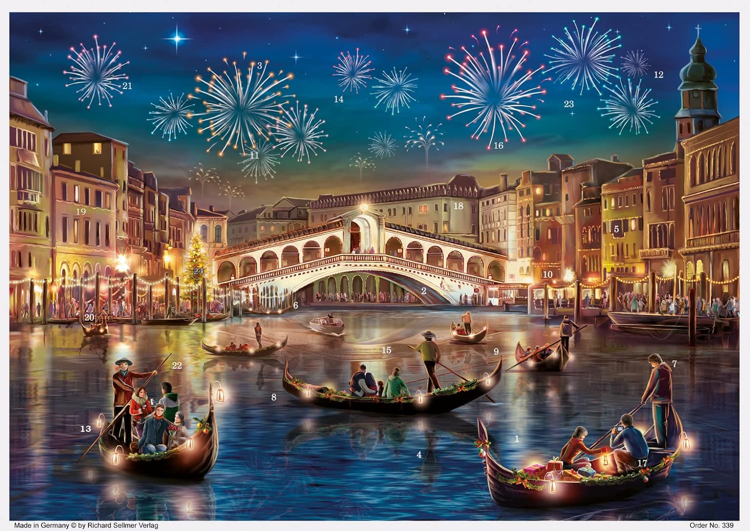 Richard Sellmer Verlag Advent Calendar with Glitter \"Venice\"