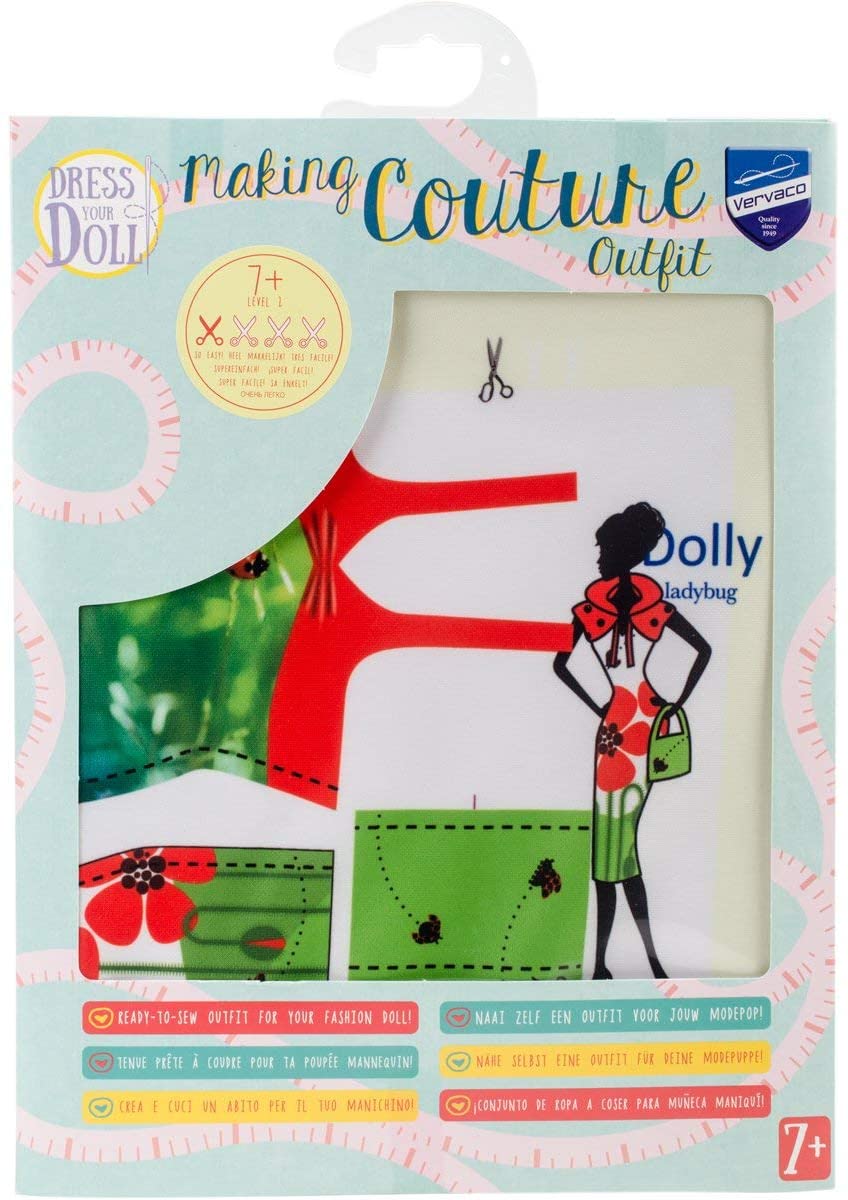 Vervaco Dress Your Doll Making Couture Outfit Set Dolly Lady Bug