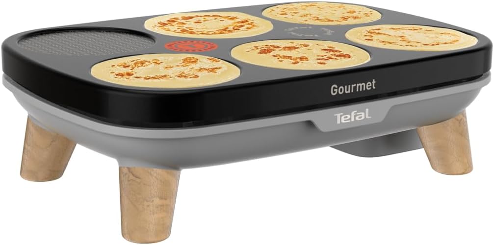 Tefal Crêpier Gourmet PY901BF1 Electric Crepe Pot 6 Spots Non-Stick Coating Easy Storage Thermal Spot