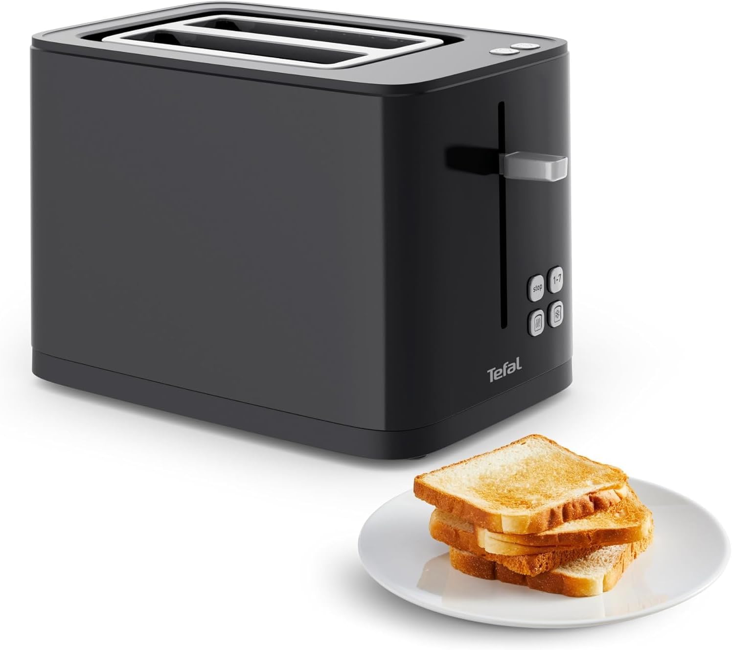 Tefal Store Tefal Smart & Light TT640810 Digital Toaster with Thermostat, 7 Positions, Black
