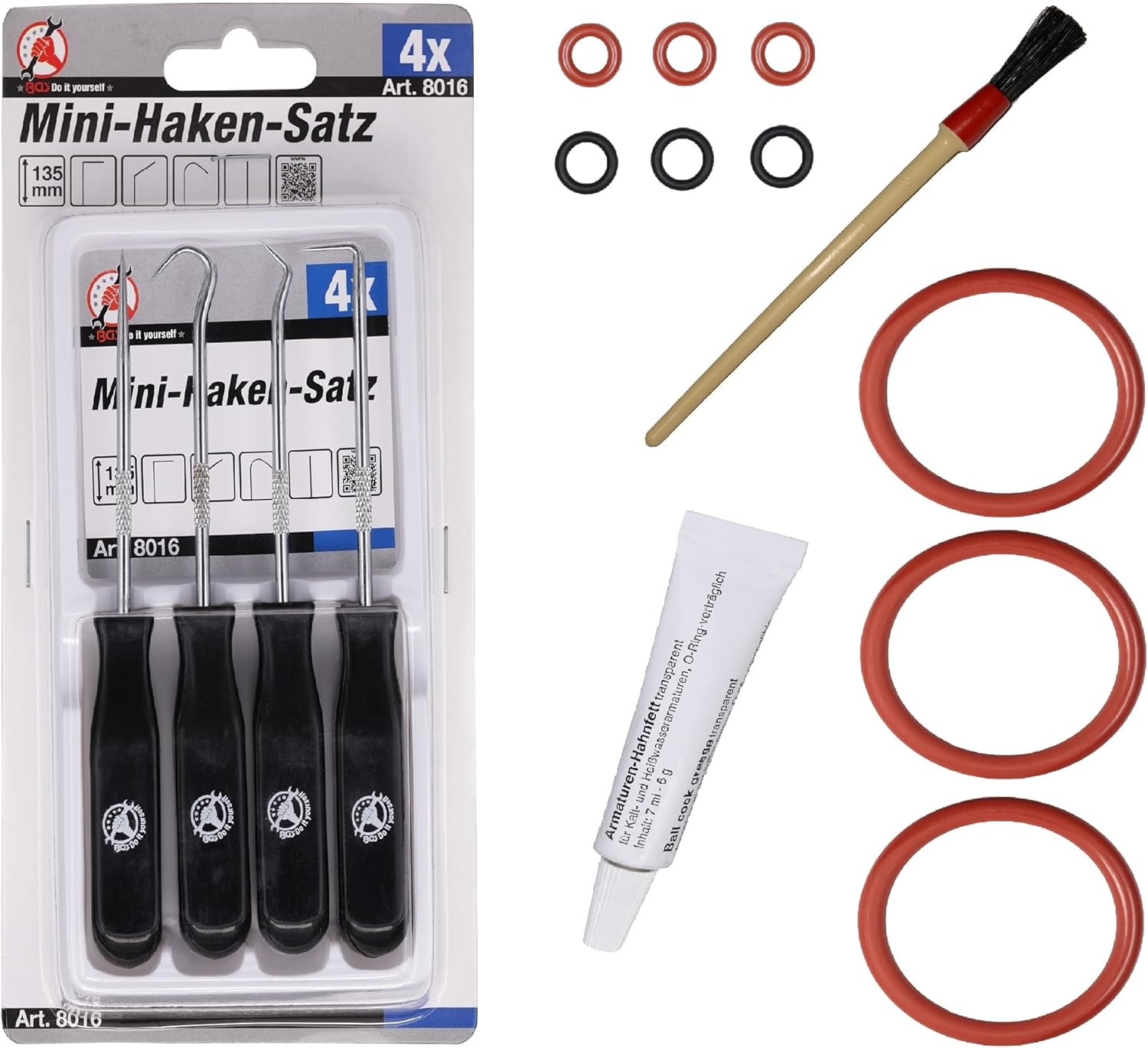 Snapworld-Kaffee Maintenance Kit Seal O-Ring for Brewing Group Outlet Nozzle Compatible with Siemens EQ5 EQ6 EQ7 EQ.8 Bosch Vero Neff and Gaggenau | Includes 6g Tube of Food Grease, Tool Cleaning Brush & Hook Set