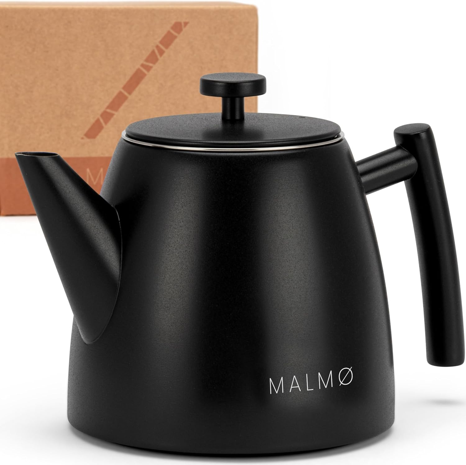 MALMØ Store MALMØ Teapot with Strainer Insert – Teapot Thermal Double Walled – Tea Maker with Strainer Made of 304 Stainless Steel – Tea Pot 100% Drip-Free