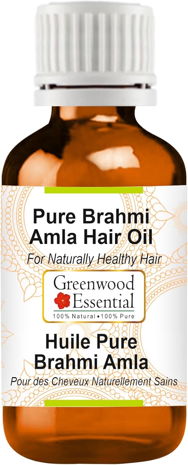 Greenwood Essential Natural Pure Brahmi Amla Oil Natural Therapeutic Grade 100ml (3.38 oz)