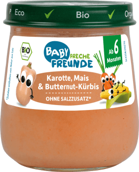 FRECHE FREUNDE Vegetables Carrot, Corn & Butternut squash from the 6th month, 120 g