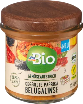 dmBio Vegetable spread, grilled peppers Belugalinse, 135 g