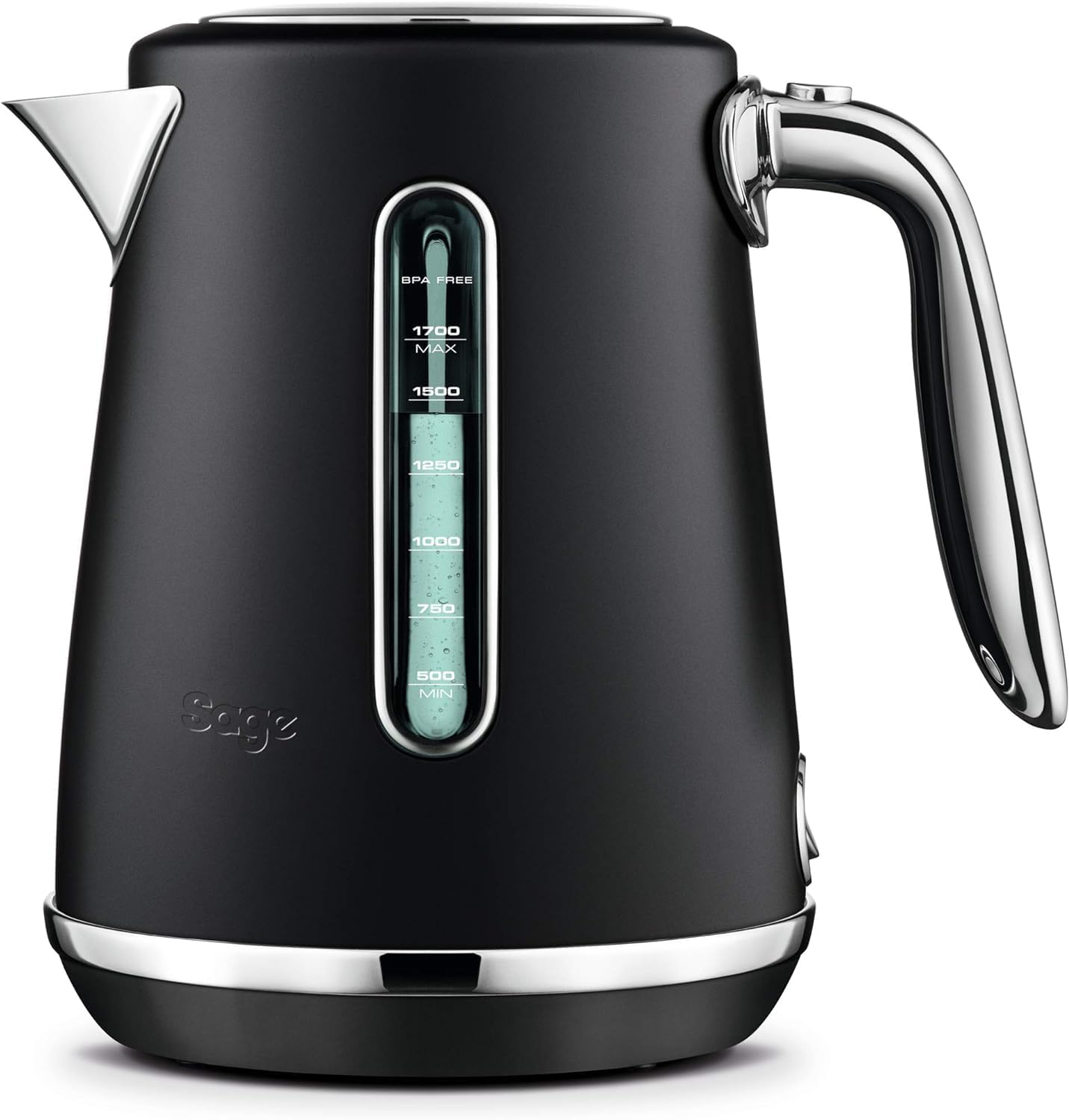Sage - The Soft Top Luxe - Electric kettle with control indicator - 1.7 L capacity, Fast boiling, 2400 W, 360° base - Soft-open lid, Wireless, BPA free - Black truffle
