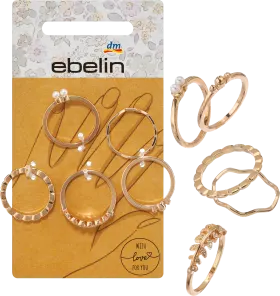 ebelin multiple rings gold look, 5 pcs