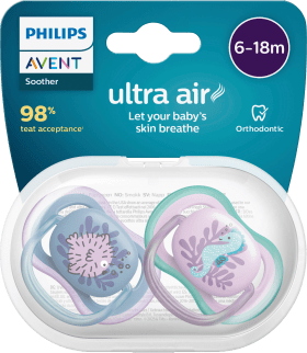 Philips Avent Schnuller Ultra Air Silicon, Blue/Rosa), 6-18 months, 2 hours